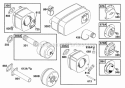 Muffler Grps Diagram and Parts List for  Briggs and Stratton Engine